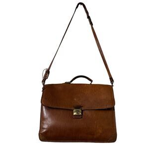 Vintage VALENTINO Leather Briefcase Document Bag With Working Key COA